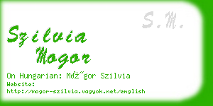 szilvia mogor business card